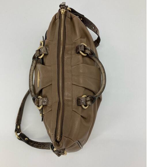 Brahmin, brown leather womens shoulder bag with snake print - Picture 5 of 10